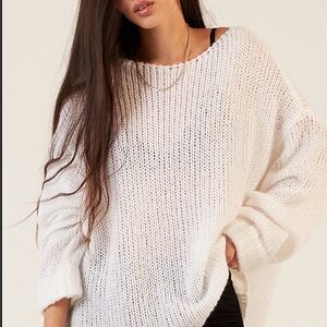 LA Hearts Kimberly Cozy White Knit Sweater- NWT